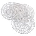 Saro Lifestyle SARO 8005.W15R 15 in. Round Crochet Design Placemat  White - Set of 4 8005.W15R